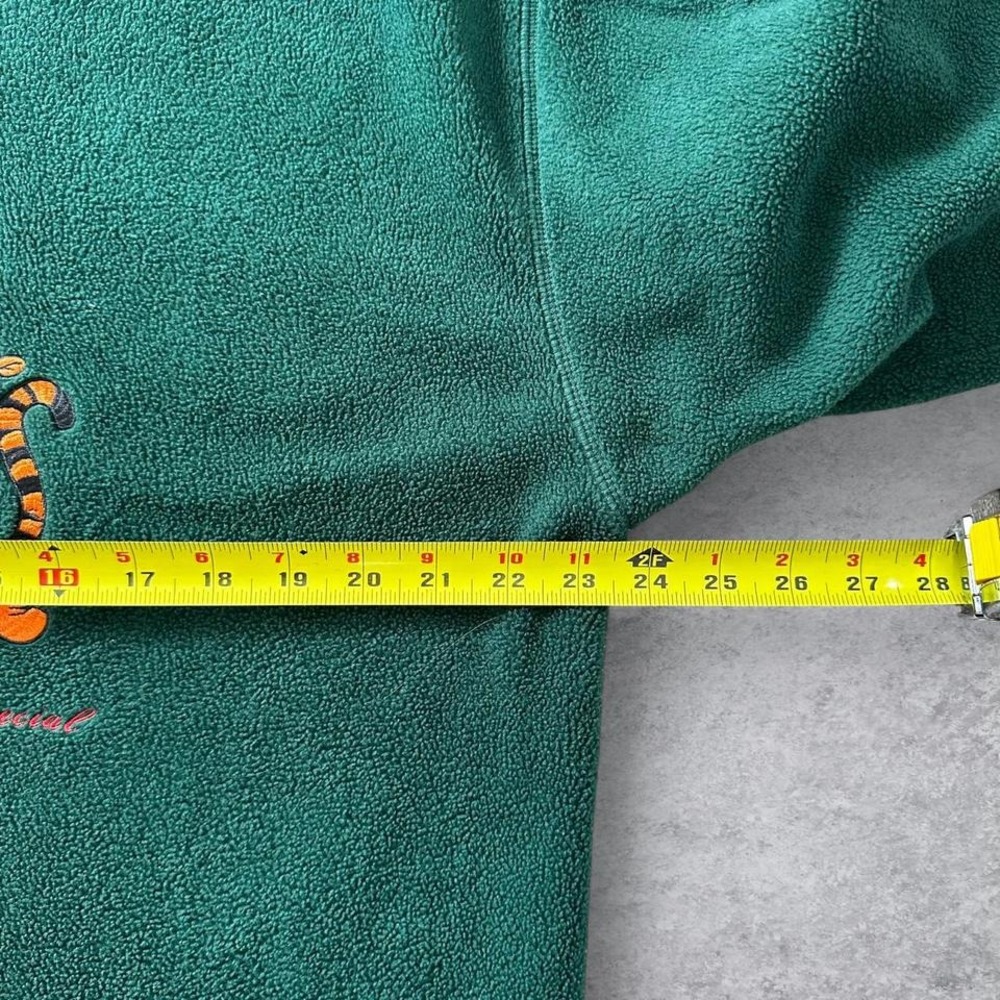 Disney Store‎ Winnie the Pooh Christmas Fleece Mock Neck Green Medium Vintage - Picture 3 of 6
